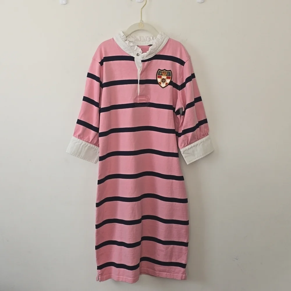 Ralph Lauren Vintage Pink Stripe Polo Dress